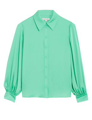 

Womens Autograph Satin Collared Blouson Sleeve Shirt - Spearmint, Spearmint