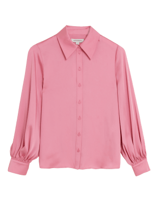 

Womens Autograph Satin Collared Blouson Sleeve Shirt - Rose, Rose