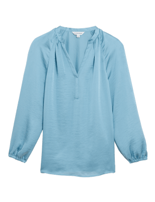

Womens Autograph Langärmelige Popver-Bluse mit V-Ausschnitt - Turquoise, Turquoise