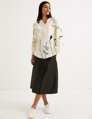 

Womens Autograph Floral Collarless Long Sleeve Blouse - Yellow Mix, Yellow Mix