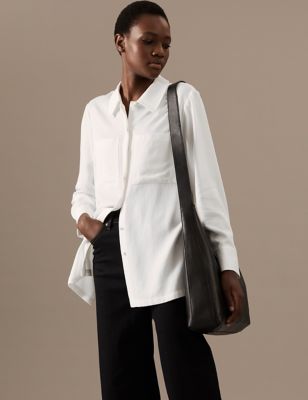 Pure Tencel™ Collared Long Sleeve Shirt - BE