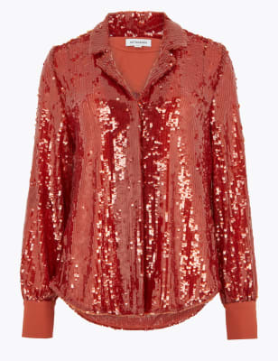 red sparkle womens tops