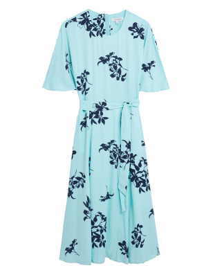 

Womens Autograph Floral Belted Midaxi Kimono Dress - Bright Turquoise, Bright Turquoise