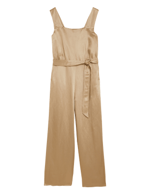 

Womens Autograph Linen Blend Belted Wide Leg Jumpsuit - Spice, Spice