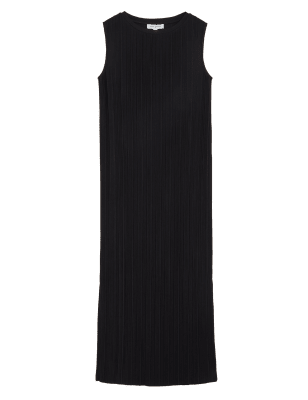 

Womens Autograph Plisse Sleeveless Midaxi Column Dress - Black, Black