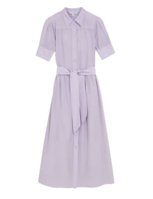 

Womens Autograph Silk Blend Belted Midaxi Tiered Dress - Pale Lilac, Pale Lilac