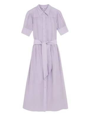 

Womens Autograph Silk Blend Belted Midaxi Tiered Dress - Pale Lilac, Pale Lilac