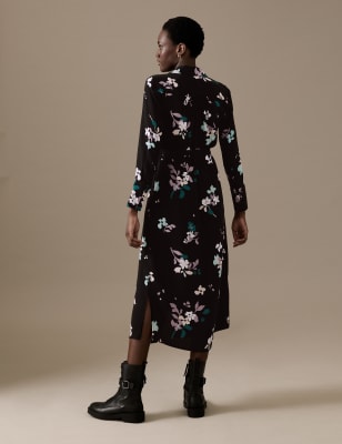 Cupro Rich Floral Midaxi Shirt Dress