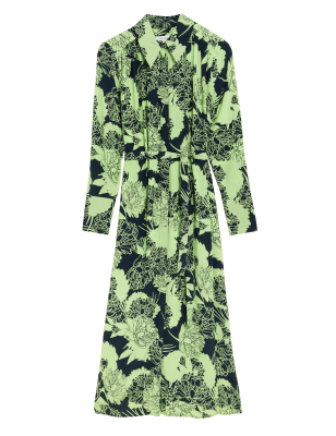

Autograph Vestido camisero floral maxi a media pierna de cuproWomens - Green Mix, Green Mix