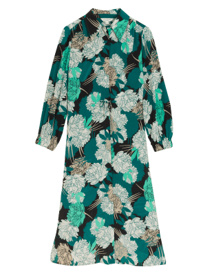 

Womens Autograph Pure Silk Floral Maxi Waisted Dress - Green Mix, Green Mix