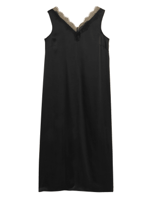 

Womens Autograph Pure Silk V-Neck Midaxi Slip Dress - Black, Black