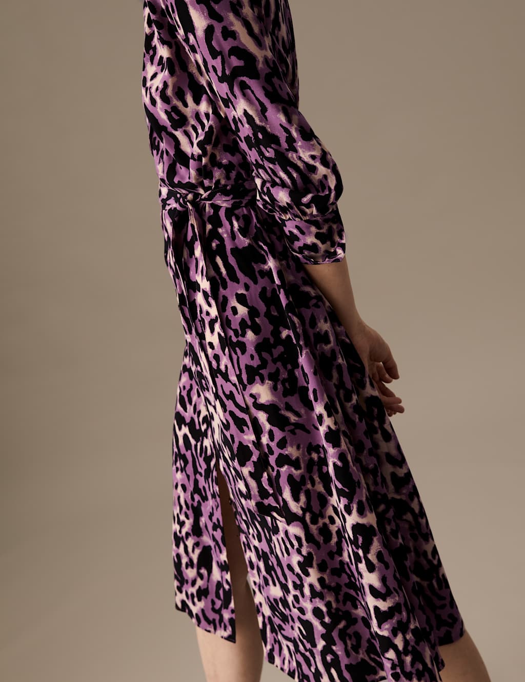 Cupro Rich Animal Print Midaxi Shirt Dress image 3