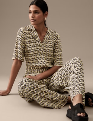 

Womens Autograph Printed Belted Short Sleeve Jumpsuit - Multi, Multi