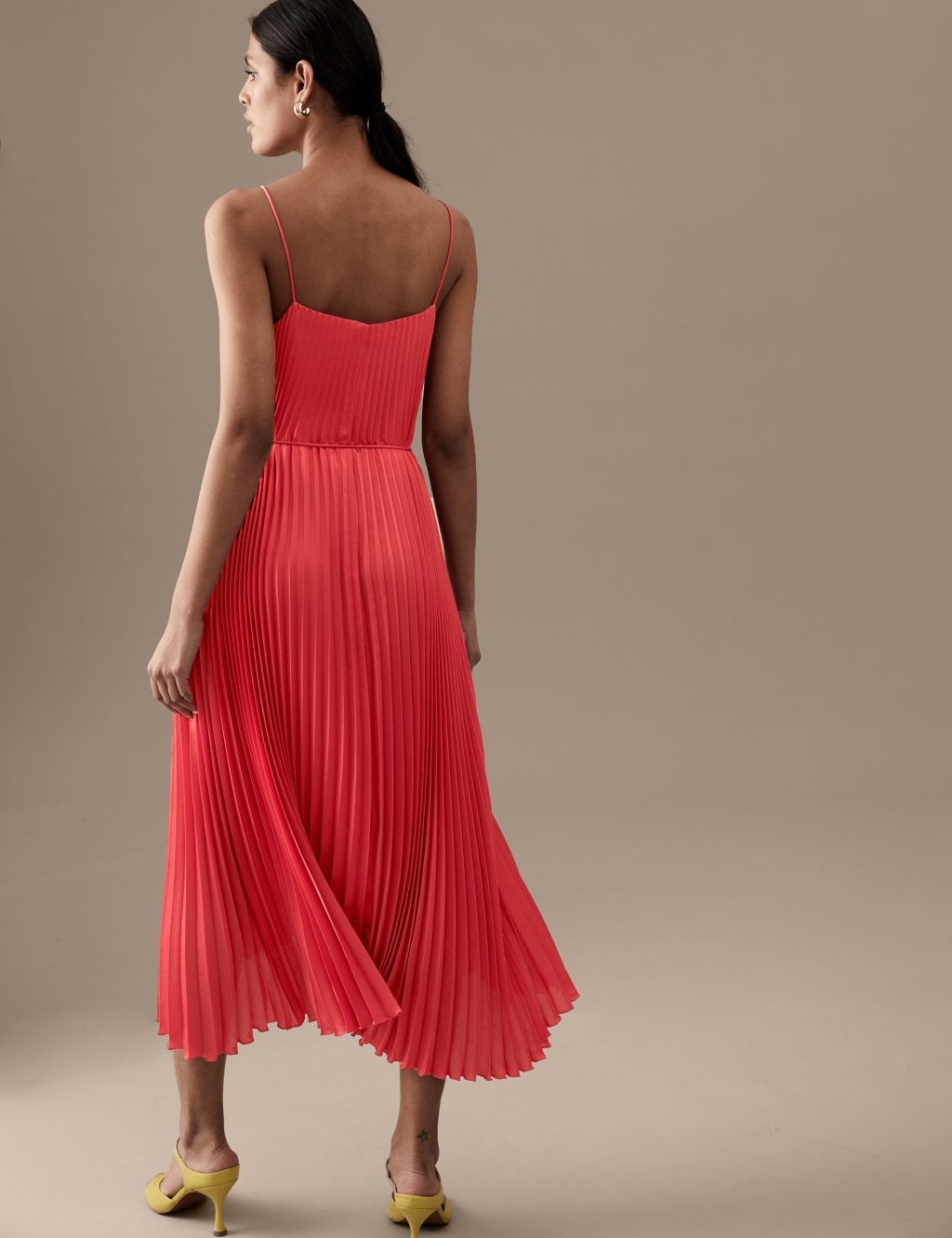 Plisse V-Neck Midi Slip Dress image 4