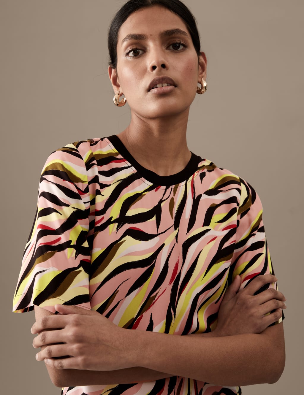 Cupro Rich Printed Midaxi T-Shirt Dress image 3