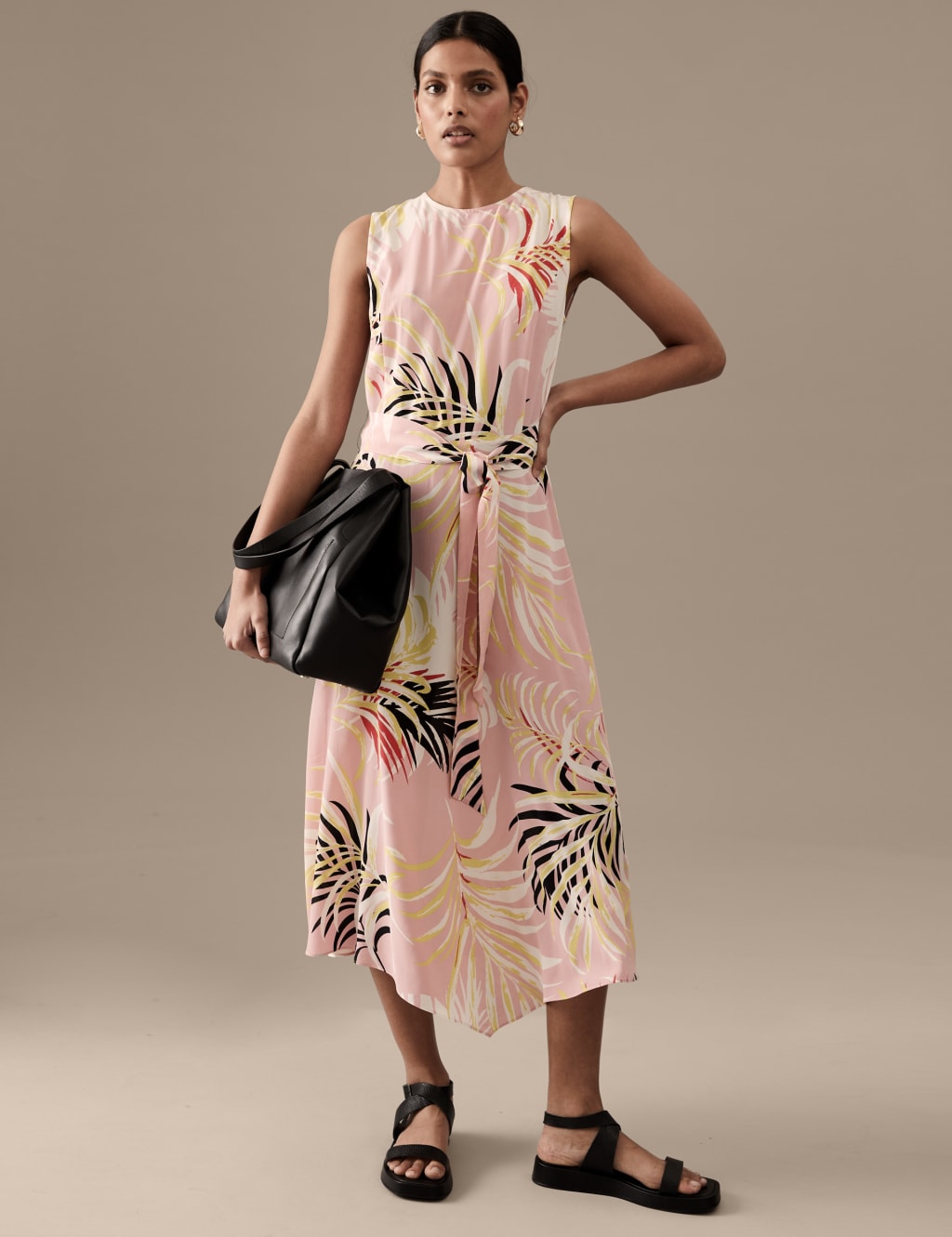 Pure Silk Printed Midi Shift Dress image 2