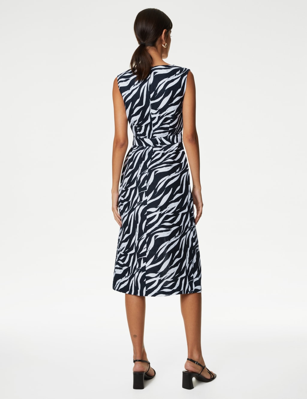 Pure Irish Linen Printed Midi Shift Dress image 3