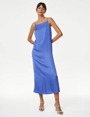 

Womens Autograph Satin Square Neck Midaxi Slip Dress - Iris, Iris