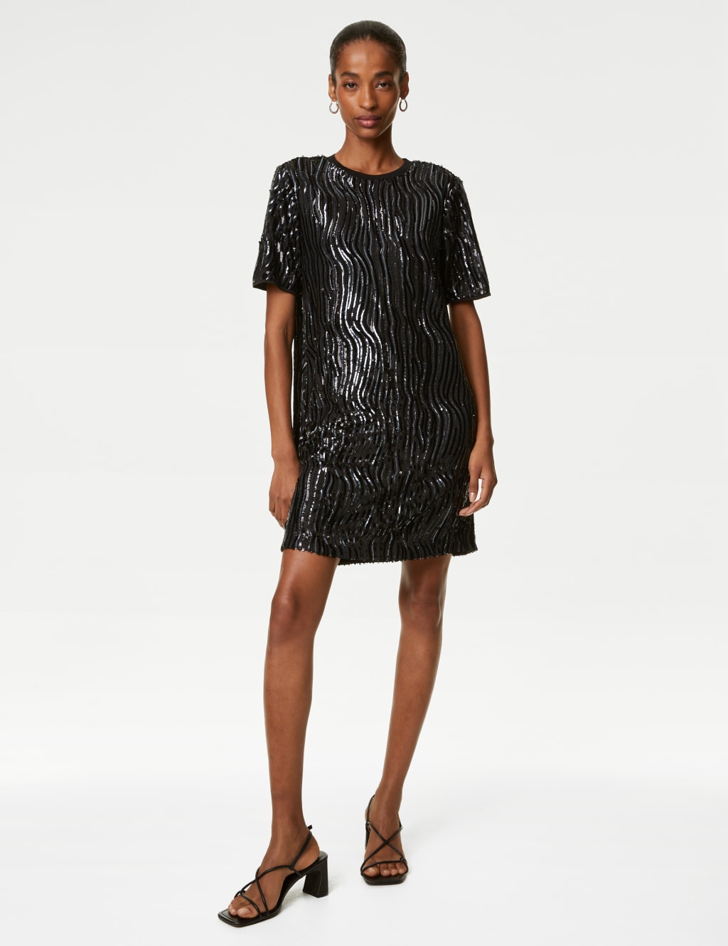 Marks and spencer top black sequin dress