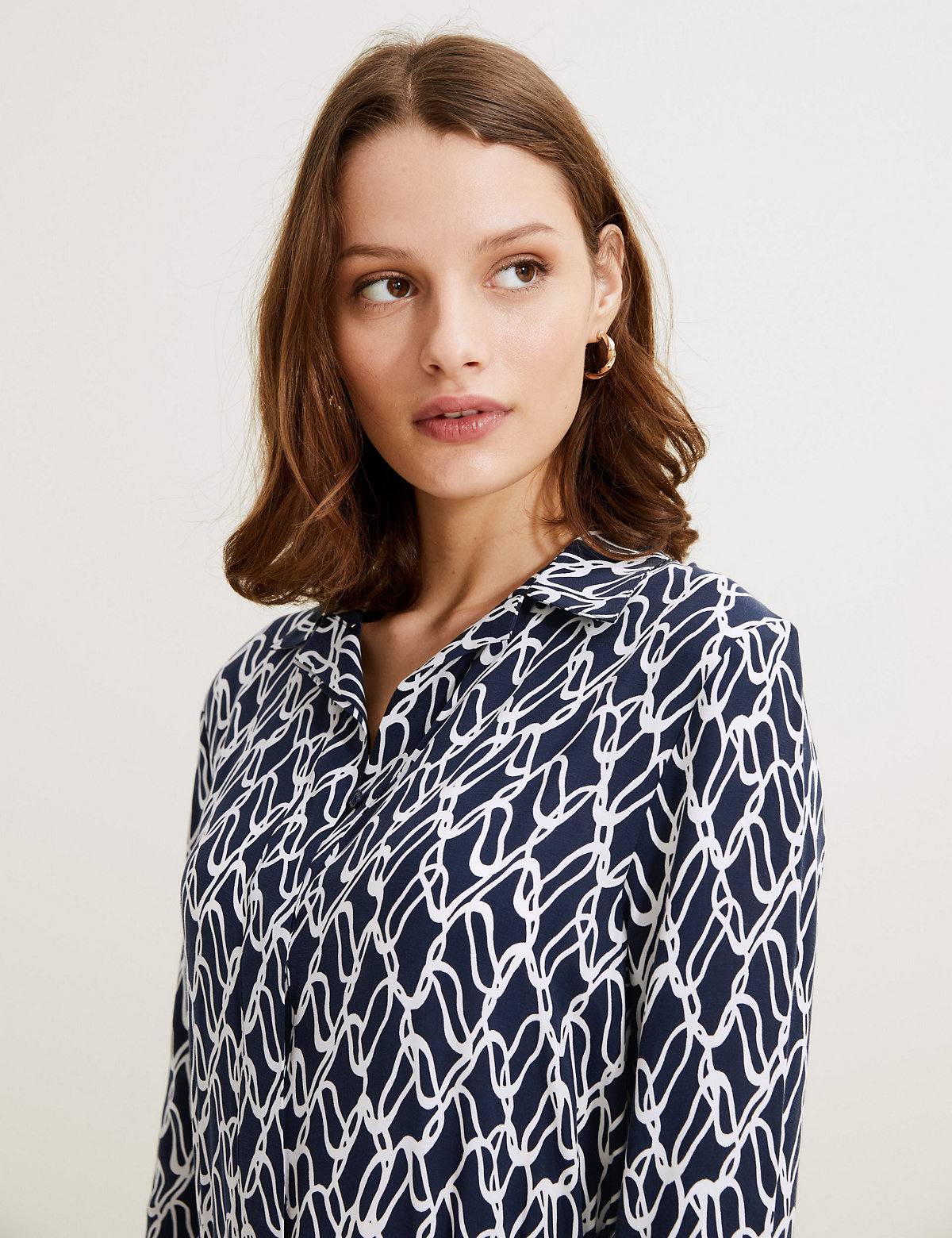 Cupro Printed Belted Midaxi Shirt Dress