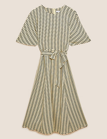 Geometric Midi Kimono Dress