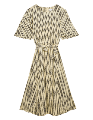 

Womens Autograph Geometric Midi Kimono Dress - Yellow Mix, Yellow Mix