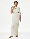 Cotton Rich Knitted Midaxi Dress with Linen