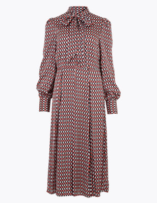 m&s orange dress