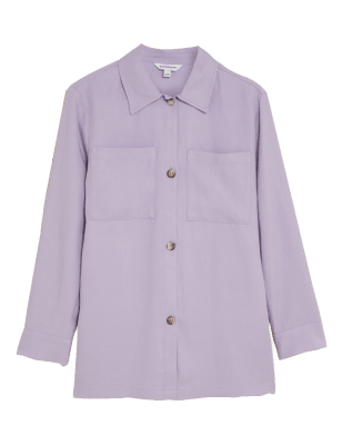 

Womens Autograph Tencel™ Rich Collared Shacket - Pale Lilac, Pale Lilac