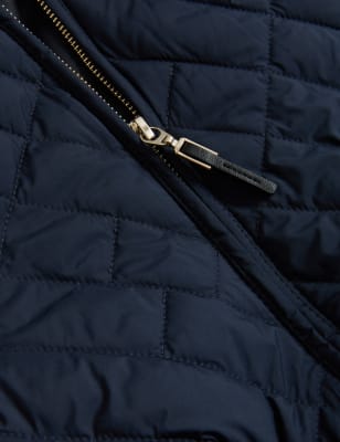 

Womens Autograph Quilted Hooded Belted Longline Raincoat - Navy, Navy