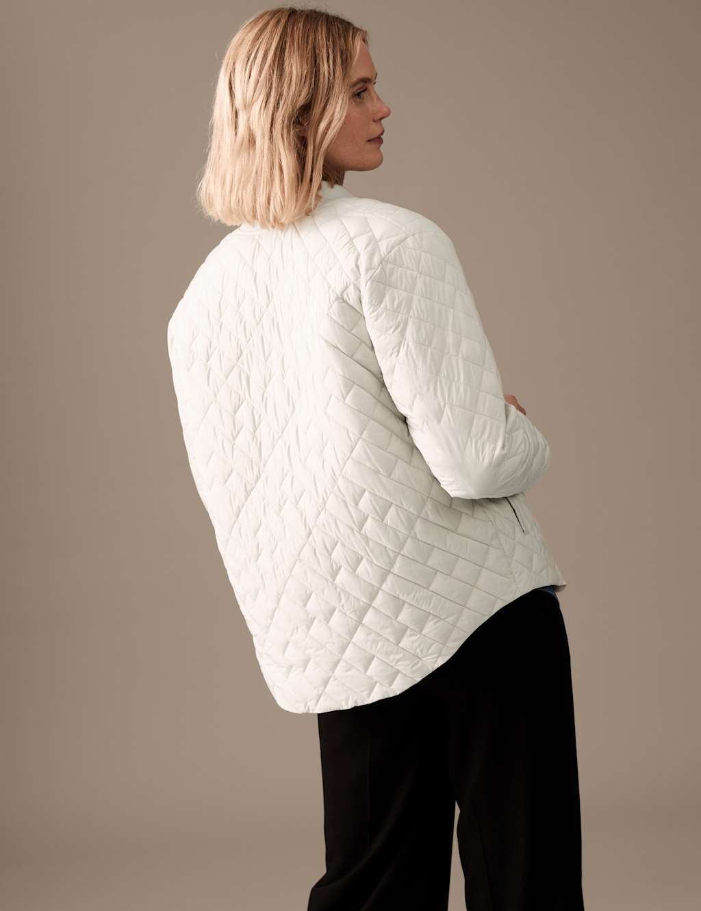 Quilted High Neck Bomber Jacket image 4