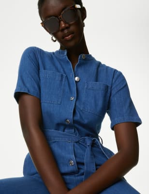 

Autograph Mono de manga corta denim con cinturónWomens, Denim