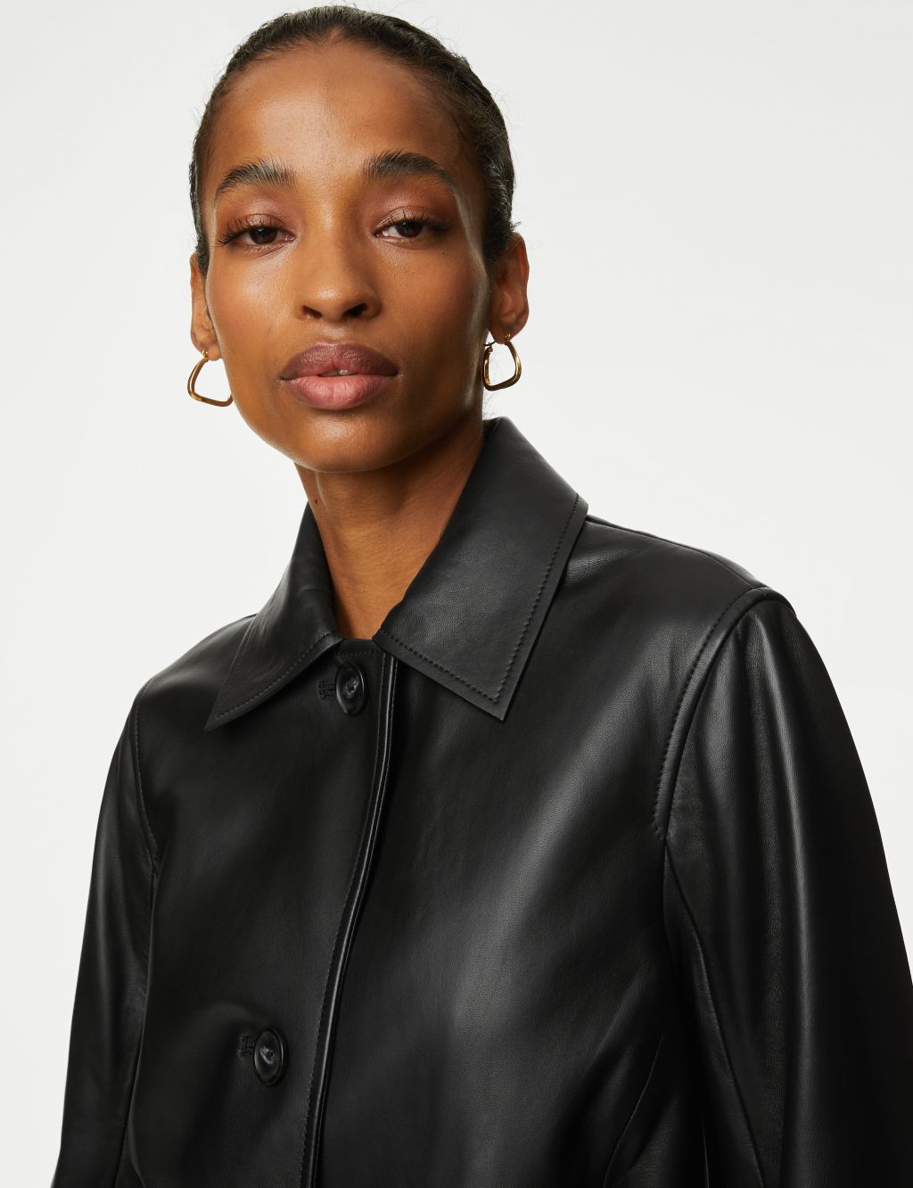 Leather Collared Car Coat image 3