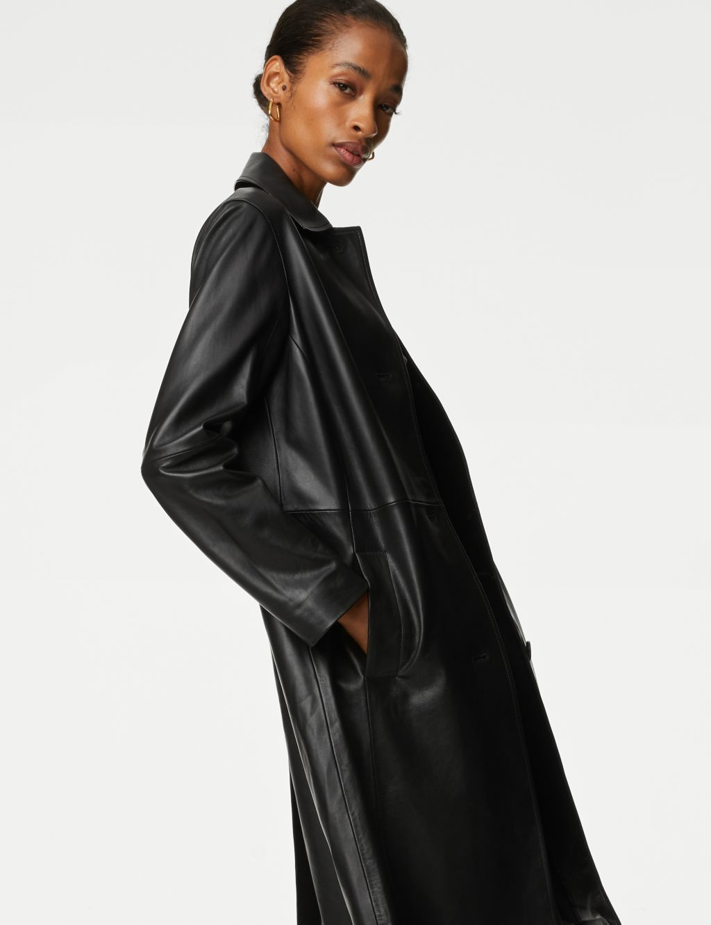 Leather Collared Car Coat image 4