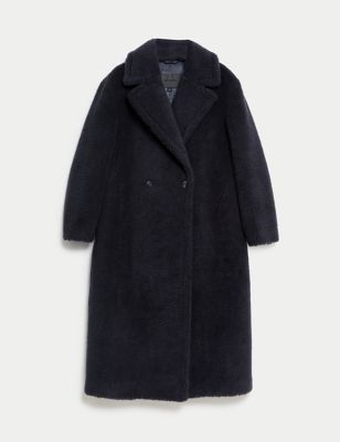 Borg Collared Coat with Wool