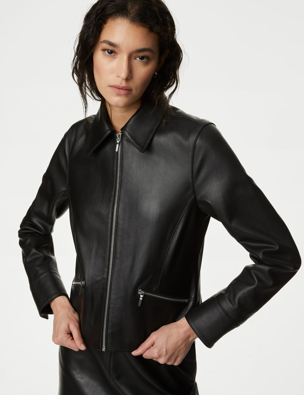 Leather Collared Jacket image 4