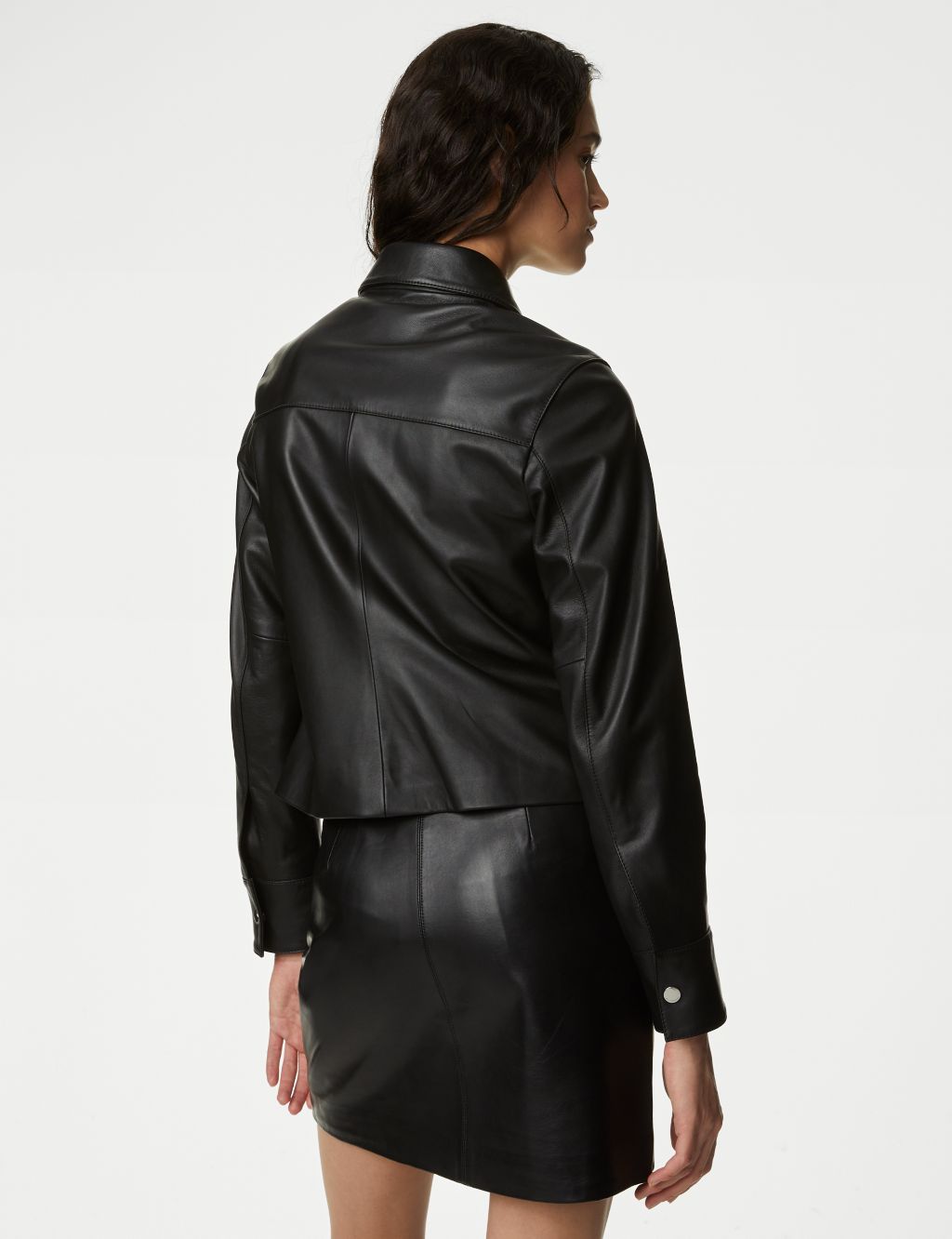 Leather Collared Jacket image 5