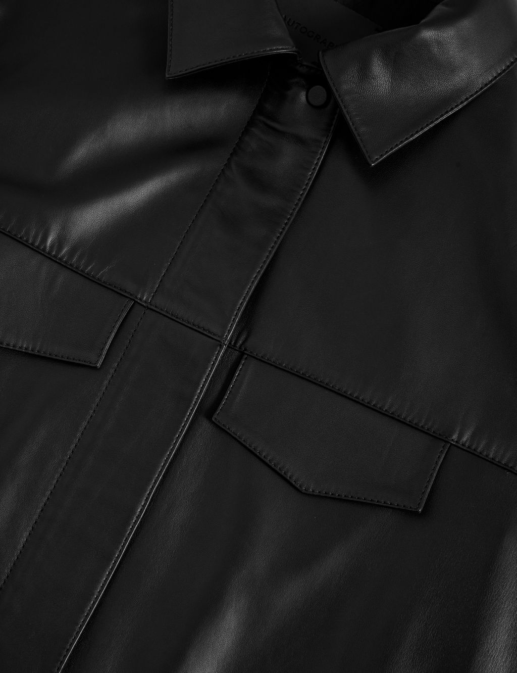 Leather Collared Utility Jacket image 2