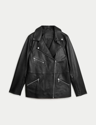 Leather Oversized Biker Jacket