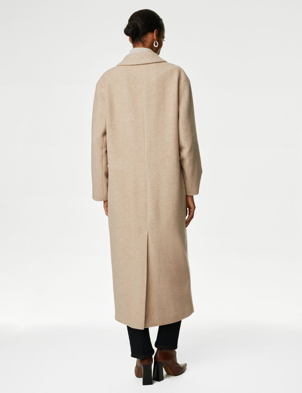 Wool Blend Herringbone Tailored Coat image 5