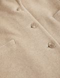 Abrigo de corte sastre con diseño de espiga con lana