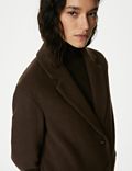 Wool Blend Herringbone Tailored Coat