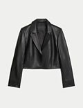 Pure Leather Cropped Blazer