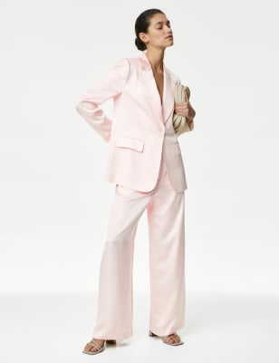 Satin Relaxed Single Breasted Blazer