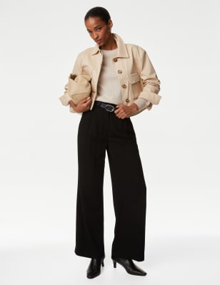 Cotton Rich Collared Cropped Utility Jacket