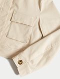 Veste pratique en coton à coupe courte et encolure