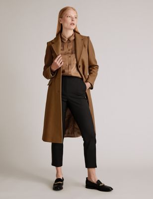 Wool Rich Tailored Coat with Cashmere - CH