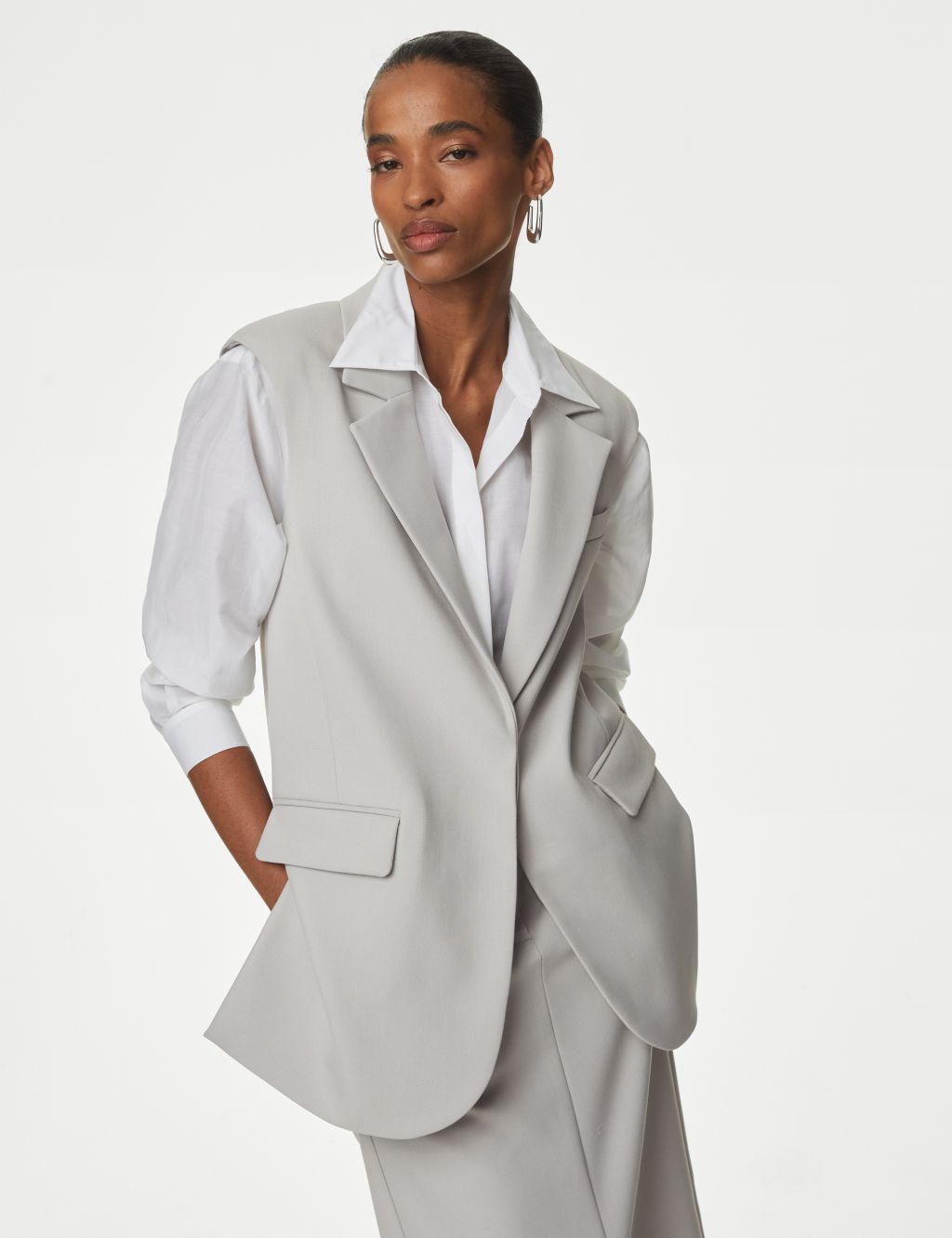 Tailored Longline Waistcoat With Wool