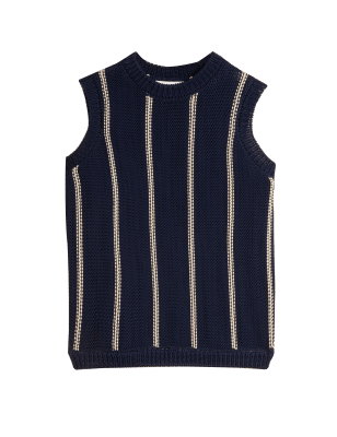 

Womens Autograph Crew Neck Sleeveless Fitted Knitted Top - Dark Navy Mix, Dark Navy Mix