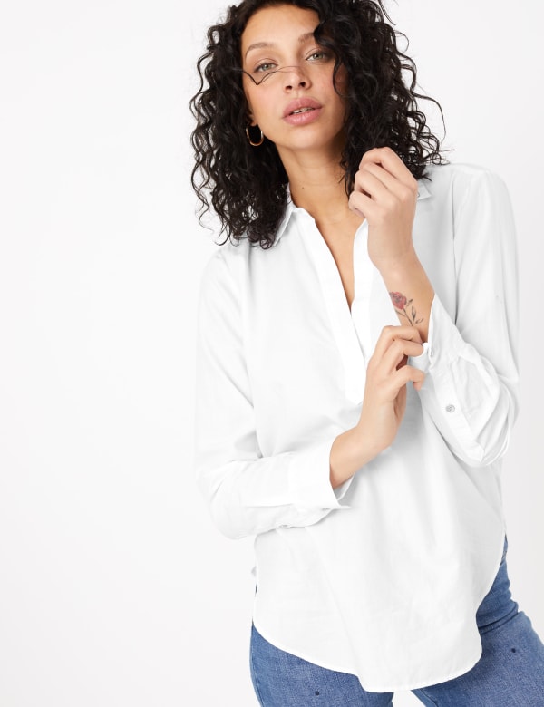 Pure Cotton Shirt Per Una M S